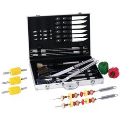 Chefmaster 31pc Stainless Steel Barbeque Tool Set Spatula Tongs Grill-Cleaning Brush Meat Fork