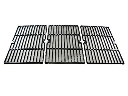 Edgemaster Pack of 3 Cast Iron Cooking Grid Replacement for Gas Grill Models Uniflame GBC1059WB,Backyard Classic and Better Homes And Gardens Gas Grill