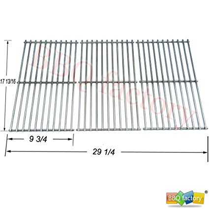 bbq factory Replacement Stainless Steel Cooking Grid JCX083 for Gas Grill Model Master Forge P3018, Set of 3