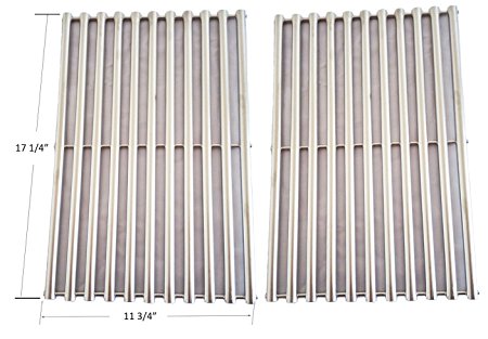 9930 Stainless Steel Cooking Grill Grid / Grate Replacement for Weber 9930 Ducane Lowes Model Grills, Set of 2