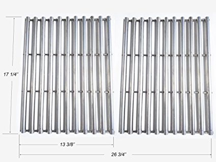 GS0042 NEW Stainless Steel Cooking Grid Replacement for Select Charbroil Gas Grill Models, Set of 2