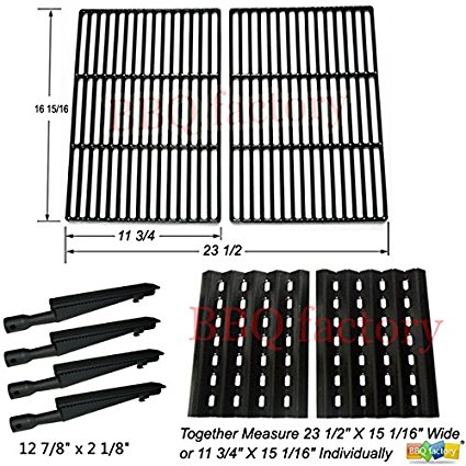 bbq factory® Replacement Brinkmann 2600 Series Grill Repair Kit Burners, Cooking Grid, & Heat Plate