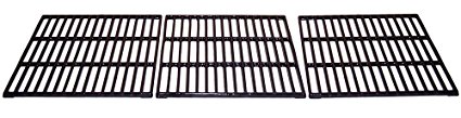 Music City Metals 60663 Gloss Cast Iron Cooking Grid Replacement for Select Gas Grill Models by Brinkmann, Master Chef and Others, Set of 3