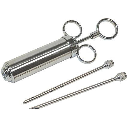 Bayou Classic 5011 2-Ounce Stainless-Steel Seasoning Injector with Marinade Needles (Pack of 3)