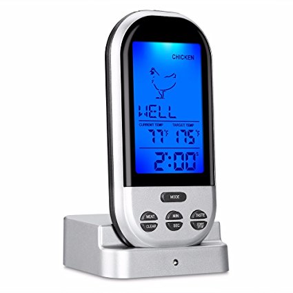 Wireless BBQ thermometer for meat