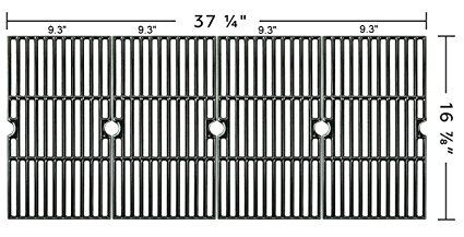 Matte Cast Iron Cooking Grid Replacement for Gas Grill Model Charbroil 463230710, Set of 4