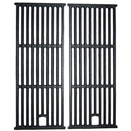 Music City Metals 63182 Matte Cast Iron Cooking Grid Replacement for Gas Grill Models Perfect Flame GSC3318 and Perfect Flame GSC3318N, Set of 2