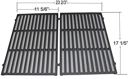 REV38CG Enamel Cast Iron Cooking Grates For Weber Spirit 300 Series Gas Grills (With Front Mounted Control Panels) (Dims: 17 1/2