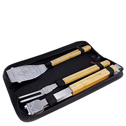 VW Collection by BRISA 3-piece VW Bus BBQ Tool Set in Zippered Carry Case