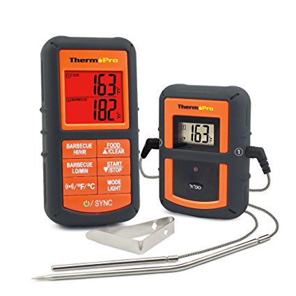 ThermoPro TP-08 Wireless Remote Digital Cooking Meat Thermometer Dual Probe for Grilling Smoker BBQ Food Thermometer - Monitors Food from 300 Feet Away