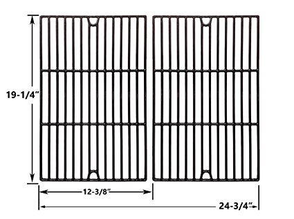 Replacement Porcelain Cast Iron Cooking Grids For Nexgrill, Perfect Flame, Kenmore and Weber Genesis e-320, e-320 2007, e310, e310 2007, Gas Grill Models, Set of 2