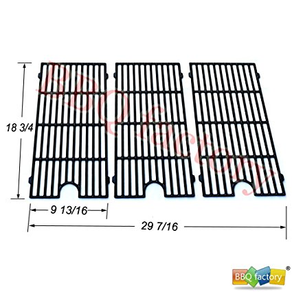 bbq factory® Replacement Porcelain coated Cast Iron Cooking Grid Grate JGGX193 for Perfect Flame Master Forge Jenn Air and others, Set of 2