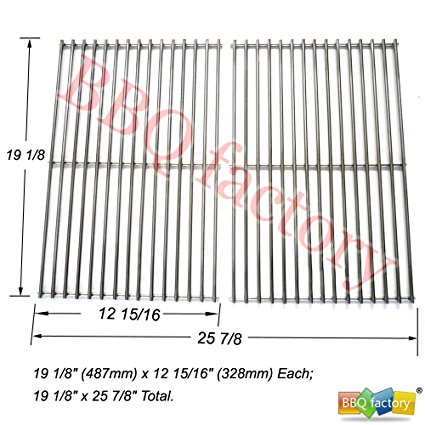 bbq factory JCX6S2 BBQ Stainless Steel Wire Cooking Grid Replacement for Broil-Mate, GrillPro, Jenn Air, Perfect Flame, Sterling and Other Model Grills, Set of 2