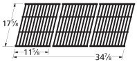 Music City Metals 69983 Gloss Cast Iron Cooking Grid Replacement for Gas Grill Model Coleman 9998, Set of 3