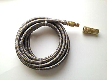 16ft Natural Gas LP Stainless Steel Hose Quick Connect Disconnect QD BBQ Grill