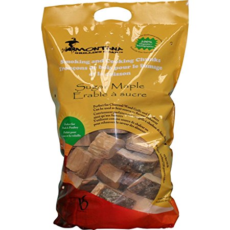 Montana Grilling Gear Smoking and Cooking Wood Chunks – 100% Organic and Pesticide Free - Safe for Grills and Smokers - 10lb Bag - Sugar Maple - WCH10-SM