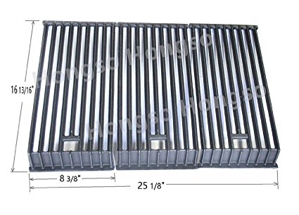 Hongso PCB503 Cast Iron Water Fall Cooking Grid Replacement for Broilmaster D3, G-3 (single post), G-3 (twin post), G-3 EXPL, G-3 EXPN, G-3 TXPL, Thermos 56036T Gas Grill Models, Set of 3