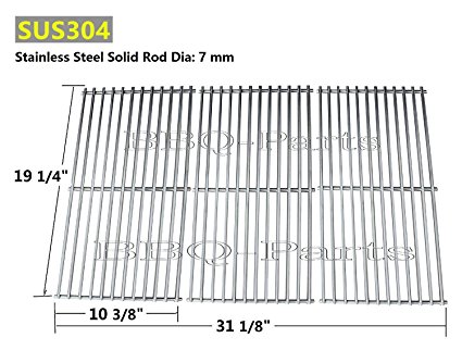 Hongso SCI1S3 BBQ Stainless Steel Wire Cooking Grid Replacement for Select Gas Grill Models by Brinkmann, Charmglow, Costco, Jenn Air, Members, Nexgrill, Perfect Flame, Sams Club and Others, Set of 3