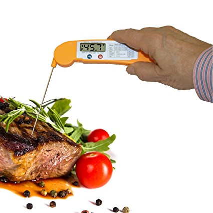 Instant Read Thermometer for Easy to Read, Accurate Digital Display of Internal Temperature for Meat, Fish and Bake Goods Prepared in the Oven, on the Stovetop or BBQ Grill