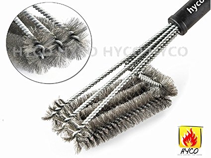 Vicool BBQ Grill Brush S1831 Barbecue Grill Cleaner - 3 Stainless Steel Brushes in 1 - Perfect for Char-Broil, Weber, Porcelain and Infrared Grills