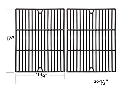 Porcelain Cast Cooking Grid Replacement for Kenmore 122.16119, Kmart, Uberhaus, Nexgrill, Uberhaus & Uniflame GBC091W, GBC940WIR, GBC956W1NG-C Gas Grill Models, Set of 2