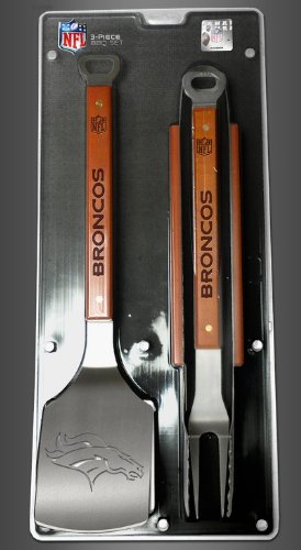 Denver Broncos 3-Piece Set Sportula Set Grilling Tailgating Tools NFL Spatula