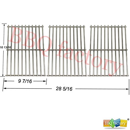 bbq factory Replacement Stainless Steel Rod Cooking Grid/Cooking Grates JCC193 Set of 3 for Select Gas Grill Models By Charbroil Models: 463440109 Gas Grill and Others